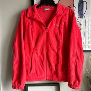 COLUMBIA PINK CORAL ZIP UP FLEECE JACKET